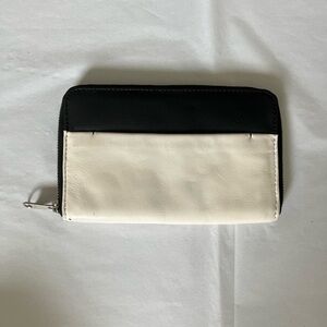 Black and White Zip Wallet / clutch